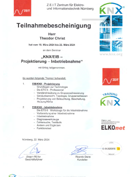 KNX/EIB Projektierung - Inbetriebnahme bei Pickel Elektro- und Sanitär GmbH in Leutershausen